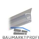 Dichtprofil seitlich mit Lippe f�r 6 - 8 mm, L�nge 2500 mm, transparent