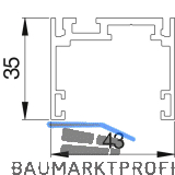 Deckelbasisrahmenprofil XL AL-Top-Frame-D-XL silber eloxiert