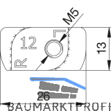 Hammerkopfmutter AL-Office-H-XL f. 10-12mm Glas