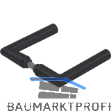 DORMA-Glas Dr�ckerpaar 52.330, L-Form, 8 mm, schwarz matt RAL 9005