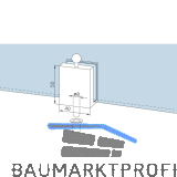 DORMA-Glas �berschubfeststellriegel mit Bodenbuchse, silber elox.(12.301)