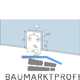 DORMA-Glas Feststellriegel 12.315 mit Bodenbuchse f�r 10 mm Glas,silber eloxiert