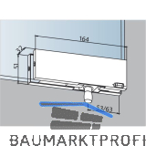 DORMA-Glas Oberlichtbeschlag PT 30 m. Zapfen � 15 mm, silber eloxiert (03.120)