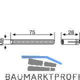 DORMA-Glas Gewindestift f�r PT 30, M 8 mit D�bel, Stahl verzinkt (03.134)