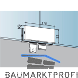 DORMA-Glas Oberlichtverbindung PT 70 m. 2 Anschlageins�tze, silber eloxiert