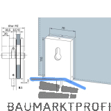 DORMA-Glas Eckschloss SG, PZ-vorgerichtet, 8 - 12 mm, (05.100) silber eloxiert