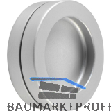 Schiebet�rmuschelpaar selbstklebend, � 65mm, Aluminium silber eloxiert