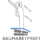 HAUTAU ATRIUM HKS Drehgriff 201 EG, Einlassgetriebe, Alu Edelstahl-Effekt