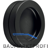 Schiebet�rmuschelpaar selbstklebend, � 65mm, Aluminium schwarz matt