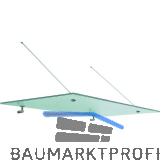 Glasvordachset komplett AL-Sky Light mit Glas 1300 x 1000 mm, Edelstahl