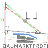 Glasvordachachsen GLVS II, Glastiefe 1300 mm, Edelstahl