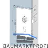 DORMA-Glas Schiebet�rschloss 05.200, silber eloxiert
