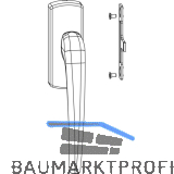MACO SKB-Z Drehgriff f�r Aufsatzgetriebe, links, Aluminium wei� beschichtet