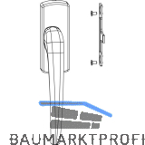MACO SKB-Z Drehgriff f�r Aufsatzgetriebe, rechts, Aluminium wei� beschichtet