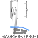 MACO SKB-Z Drehgriff sperrbar f�r Aufsatzgetriebe, rechts, Alu silber eloxiert