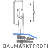 MACO SKB-Z Drehgriff sperrbar f�r Aufsatzgetriebe, links, Alu wei� beschichtet