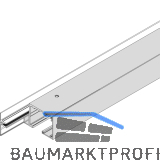 DORMA-Glas Muto 80 Seitenteilprofil auf Ma� Glas 8-13,5 mm Edelstahl-Effekt