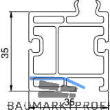 Unterbauprofil KS 35, 6000 mm, Kunststoff grau
