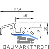 Wetterschenkel f. EIFEL T, 6000 mm, Aluminium silber eloxiert