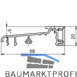 T�rschwelle Altbau BRS 68, 6 m, silber eloxiert/Einlage Kunststoff schwarz