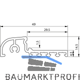 Wetterschenkel ADII EIFEL T/TB, 6000 mm, silber eloxiert