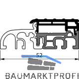 Balkont�rschwelle EIFEL TB-52, 6000 mm, silber eloxiert/grau