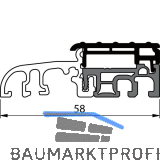 Balkont�rschwelle EIFEL TB-58, 6000 mm, silber eloxiert/grau