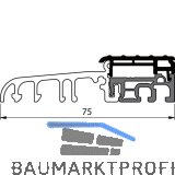 Balkont�rschwelle EIFEL TB-75, 6000 mm, silber eloxiert/grau
