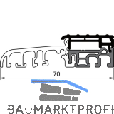 Balkont�rschwelle EIFEL TB-70, 6000 mm, silber eloxiert/grau