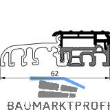 Balkont�rschwelle EIFEL TB-62, 6000 mm, silber eloxiert/schwarz