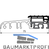Balkont�rschwelle EIFEL TB-75, 6000 mm, silber eloxiert/schwarz