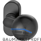 FSB T�rknopf 07 0846 auf Rosette, Gewinde M12, Aluminium schwarz matt