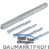 Dr�ckerstiftset - Vierkantstift 8/8,5/8 abgesetzt 130 mm, Stahl verzinkt