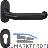 Dr�ckergarnitur MARCO auf ovaler Rosette PZ, Edelstahl schwarz