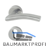 HOPPE Dr�ckergarnitur ANTWERPEN - auf Rosette PZ, 37 - 42, Edelstahl matt