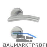 HOPPE Dr�ckergarnitur ANTWERPEN - auf Rosette WC, 37 - 42, Edelstahl matt