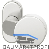 FSB T�rknopf 07 0809 - auf Rosette, verkr�pft, fest vernietet, silber eloxiert