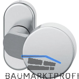 FSB FS-T�rknopf 07 0809 - auf Rosette, verkr�pft, fest vernietet, Edelstahl matt