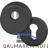 FSB Sicherheits-Zylinderrosette rund mit Kernziehschutz,Aluminium schwarz