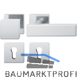 FSB Wechselgarnitur 12 1003 ASL auf Rosette eckig PZ, Knopf fest, Edelstahl matt