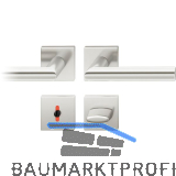 FSB Dr�ckergarnitur 12 1076 ASL auf Rosette eckig WC DIN, silber eloxiert