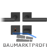 FSB Dr�ckergarnitur 12 1076 ASL auf Rosette eckig WC DIN, schwarz matt