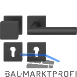 FSB Wechselgarnitur 12 1076 ASL auf Rosette eckig PZ, Knopf fest, schwarz matt