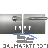 Wechselgarnitur GEOS - f�r M�llraumt�ren auf Breitschild rechts, Edelstahl matt