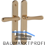 Sicherheits-Dr�ckergarnitur ELEGANT/22 auf Schild PZ88, Messing poliert