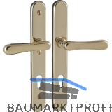Sicherheits-Dr�ckergarnitur ELEGANT/22 auf Schild PZ88, Messing poliert PVD