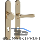 Sicherheits-Wechselgarnitur ELEGANT/22 auf Schild PZ88, Messing poliert PVD