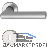 Dr�ckergarnitur SCH L - Form - auf Rosette BB, 38 - 43, silber eloxiert