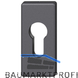 FSB Zylinderrosette 17 1778 eckig, Aluminium schwarz matt