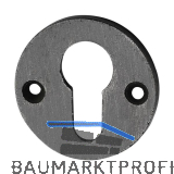 SCH�RGHOFER Zylinderrosette PZ, � 50 mm, H�he 3 mm, Eisen verzinkt alt geb�rstet